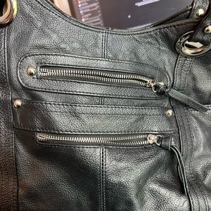 Roma 100% Leather Concealed Carry Black Purse New Sexy Tags w/ Locks Keys